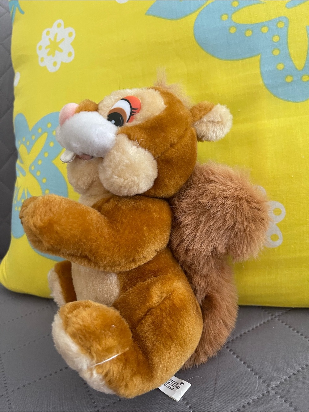 Cute Brown and Cream Chipmunk Plush Toy with Pink Nose - Picture 2 of 10